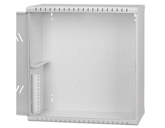 19" 3+4HE, dybde 180 mm ventilert metalldør, grå