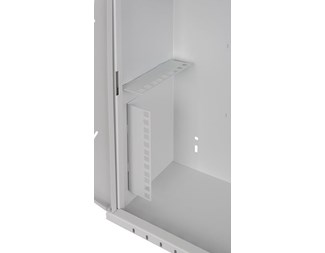 19" 3+4HE, dybde 180 mm ventilert metalldør, grå