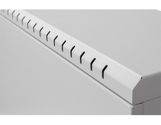 19" 3+4HE, dybde 180 mm ventilert metalldør, grå