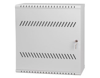 19" 3+4HE, dybde 180 mm ventilert metalldør, grå
