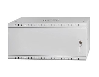 19" 4HE, dybde 350 mm metalldør, grå
