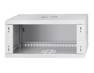 19" 4HE, dybde 350 mm metalldør, grå