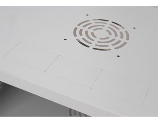 19" 4HE, dybde 350 mm metalldør, grå