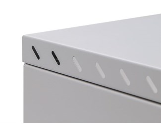 19" 4HE, dybde 350 mm metalldør, grå