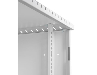 19" 4HE, dybde 350 mm metalldør, grå
