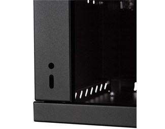 19" 6HE, dybde 350 mm glassdør, svart