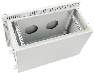 Väggskåp, Grå B600xH280xD400, 4HE (30kg)