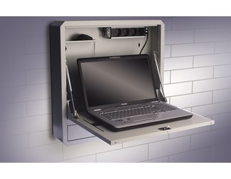 Smart sikkerhetsskap og arbeidsflate for laptop