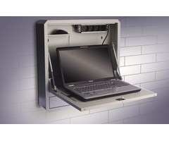 Smart sikkerhetsskap og arbeidsflate for laptop