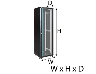 600x600x2000, 42HE glassdør, flatpakke
