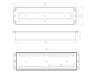 3HE Säkringspanel, 483 x 132 x 61 mm