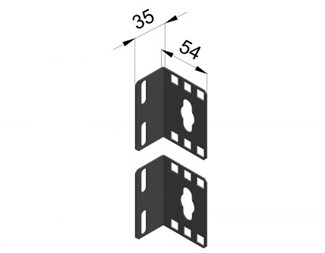Festevinkel for vertikal montering på 19" profil