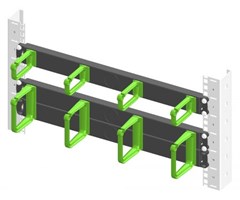 Bøylepanel (plast,svart) Horisontal 1HE, inkl. 4 bøyler