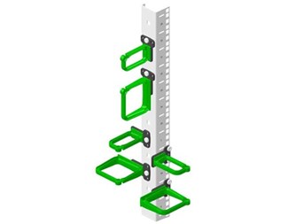 Plastring for 19" profiler, 1stk, grønn/svart, 1HE