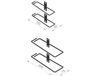 Metallbøyle for 19" profiler, svart, 50x150mm (par)
