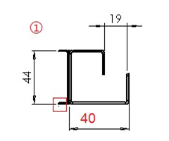 Bøylepanel 40 mm dypt