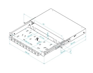 Kabelförvaring 270mm djup , 1HE svart
