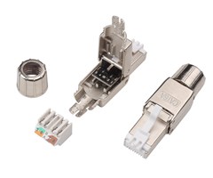 RJ45 Cat6A med slitskontaktering, kräver ej verktyg