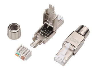 RJ45 Cat6A med slitskontaktering, kräver ej verktyg