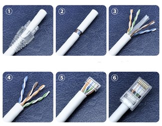 Cat6 RJ45 rundkabel flertrådet/solid UTP (1,1, 1,2 mm)