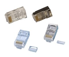 Cat5E RJ45 rundkabel, flertrådet/solid  STP (1,0 mm)