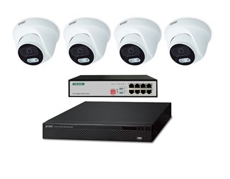 4st Turret 4K ip kameror,NVR, POE switch, 4TB hårddisk