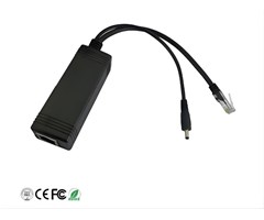 9VDC PoE Splitter w/ DC 3.5*1.35mm: 1x10/100T 802.3at PoE in