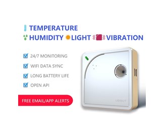 Wi-Fi-sensor for temperatur, luftfuktighet, lux, vibrasjon