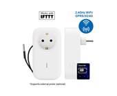 Wi-Fi- og mobiltilkoblet smartplugg for styring av stikkontakt