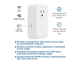 Wi-Fi, Mobil SIM, Eksterne sensorer DS18B20 og RS485