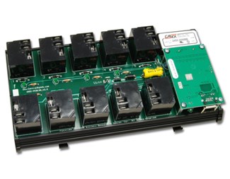 10 reléporter (30A@240V), 2 DI, 1-8 sensorer