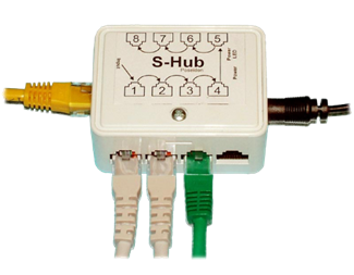 S-HUB for enkel tilkobling av 8stk RS485 sensorer via RJ45