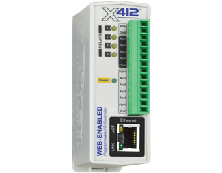I/O-modul med 4 analoga ingångar & 4 reläer