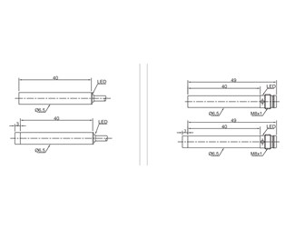 6,5mm cylinder, distans 2mm, NO, PNP, 2m kabel