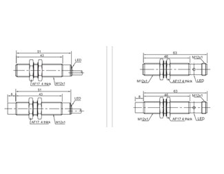 12mm cylinder, distans 4mm, NO, PNP,  M12 ansl