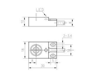 Distans 5mm, NO, PNP, 2m kabel