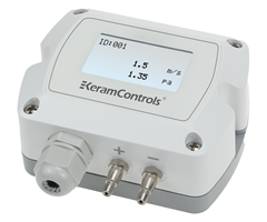 0-2m/s, 4-20mA, 3-tråd, kanalmonterad, display