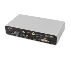 DVI, VGA, komponent, S-video, kompositt inn, DVI-fiber ut (MM)