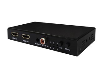 4K @ 60 Hz YUV4:4:4 18 Gbps, 3,5 mm analog- og SPDIF-lyd ut/innebygd