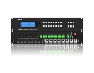 4K 65 m over Cat6, 18G, HDR, Atmos, HDCP2.2, 8 x HDMI Loopout