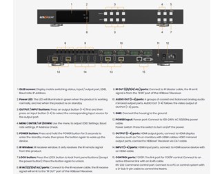 4x4 Matrixväxel med HDBaseT förlängare 150M