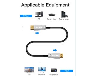 5M HDMI 2.0, låsekontakter AOC hybridkabel