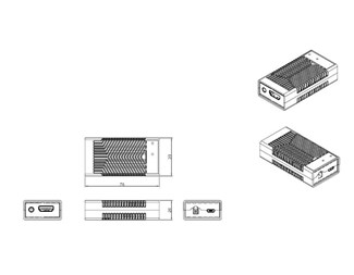 Sender og mottaker, LC MM Simplex-fiber inkl. kobberforlengelse.