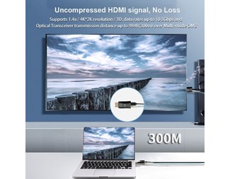4K@30Hz, Simplex LC MM fiber, 300 m