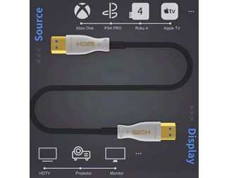 10 M HDMI 2.1 AOC, 48 Gbps, 8K 60 Hz og 4K 120 Hz