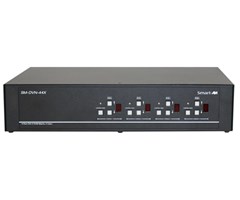 4-port DVI-D Matrix KVM Switch, lyd, USB 2.0, fire brukere