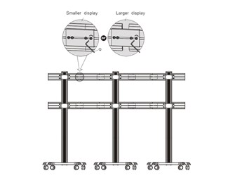6 x 22-55'' Skjermer. Maks (6x60kg) 360kg