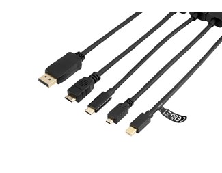 HDMI til USB-C, DP, mini-DP, mini-HDMI og micro-HDMI