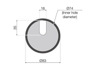 Ø79mm svart genomföring med svart dekorlock