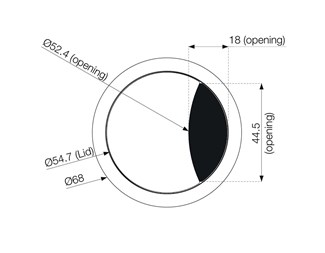 Svart, Ø60mm, Borst, Medium